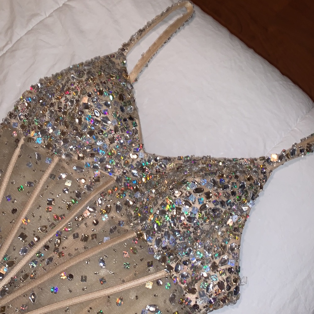 Size medium embellished long prom dress